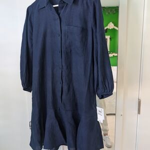 Charter Club Intrepid Blue Linen Dress NWT